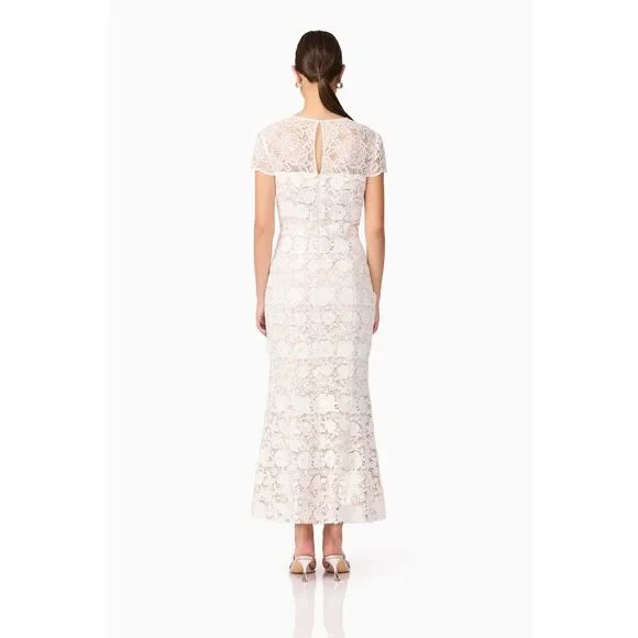 Elliatt Margot Lace Maxi Dress in White Bachelorette Bridal party size S NWT - Picture 4 of 7
